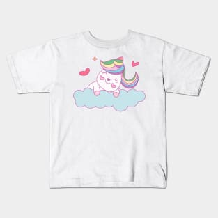 Adorable unicorn on a cloud Kids T-Shirt